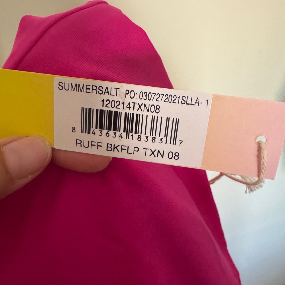 summersalt Colorblock One-Piece Swimsuit in Orange and Fuchsia NWT - Picture 5 of 5